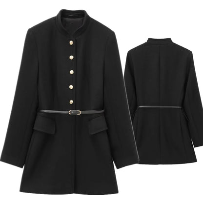 Frieda | Elegant coat with waist belt