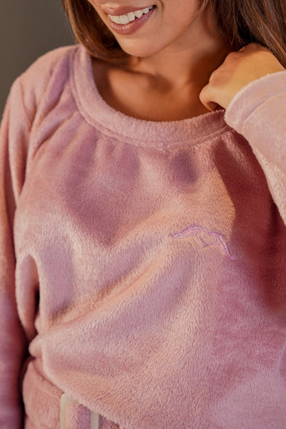 Heather™ - Supersoft wool top and skirt set in candy pink 