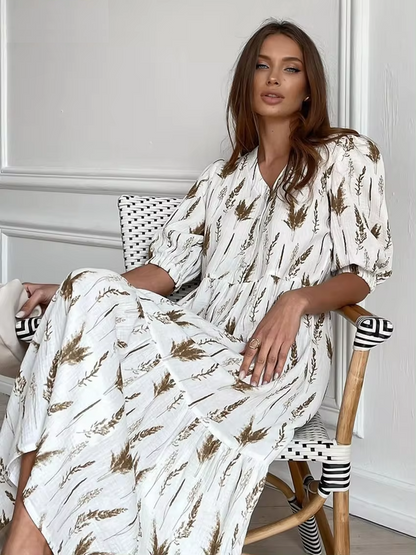 Elaina™ - Summery V-neck midi dress