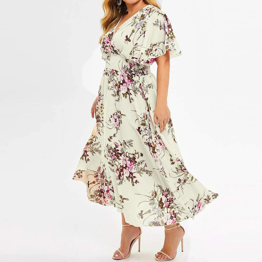 Clara™ - Long dress for women made of floral chiffon