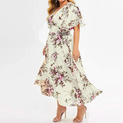 Clara™ - Long dress for women made of floral chiffon