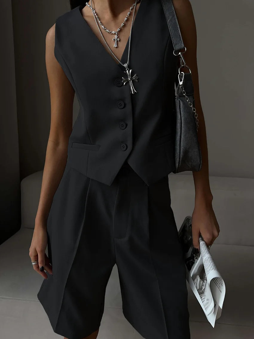 Lavelle™ - Summer Vest and Shorts Set