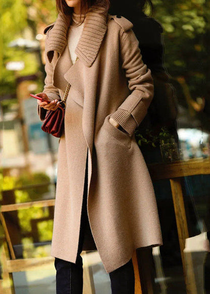 Minji™ - Women's Collar Knit Patchwork Wool Loose Cardigans Winter