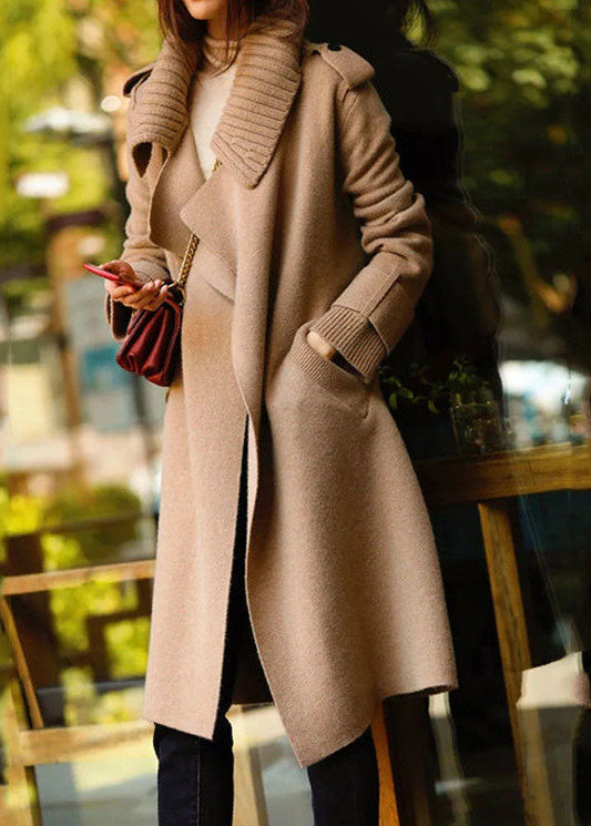 Minji™ - Women's Collar Knit Patchwork Wool Loose Cardigans Winter