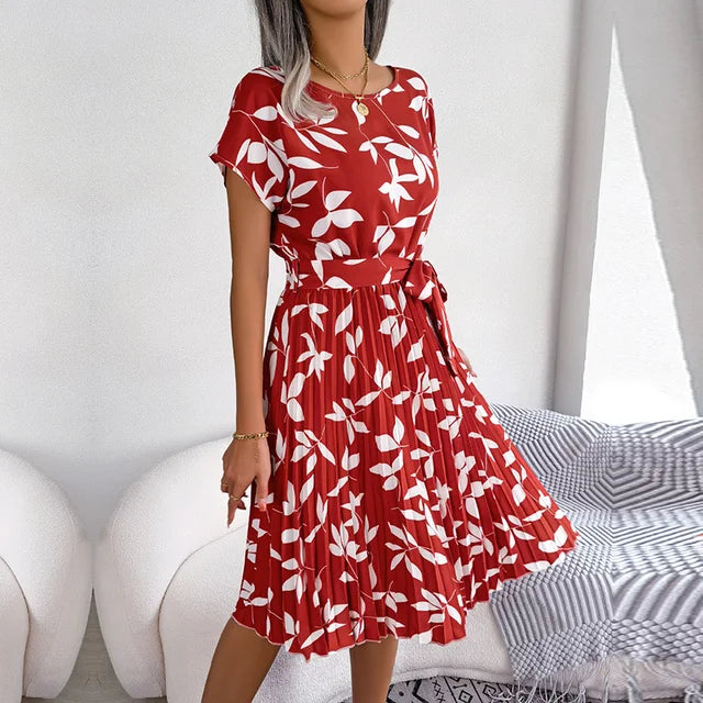 Veronica™ - Summer chiffon dress with floral pattern