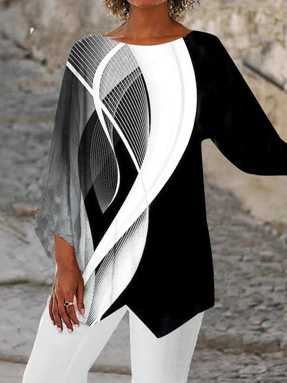 Luna™ - Modern geometric long-sleeved tunic