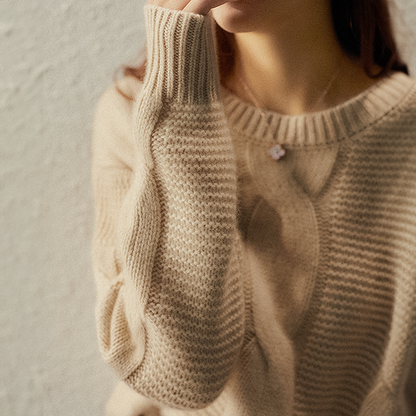 Keisha™ - Cashmere Couture Cable-Knit Sweater 