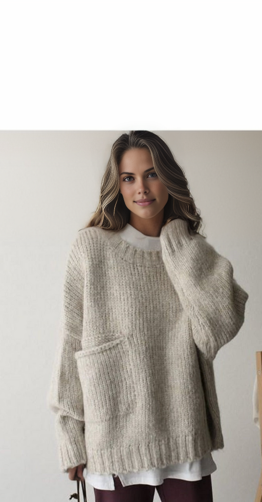 Jelena™ - Oversized knitted sweater with pocket