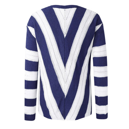 Anneliese™ - Cozy striped V-neck sweater for women