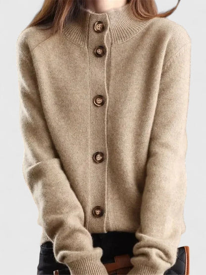 Classic knitted cardigan with button placket 