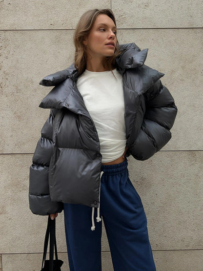 Elegant, simple down jacket for winter style 