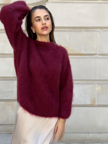 Cozy soft mohair knit sweater 