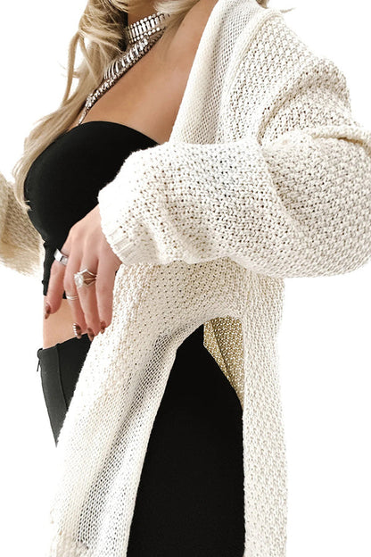 Cozy mid-length cardigan with long sleeves 