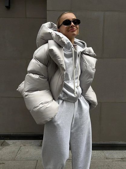 Elegant, simple down jacket for winter style 