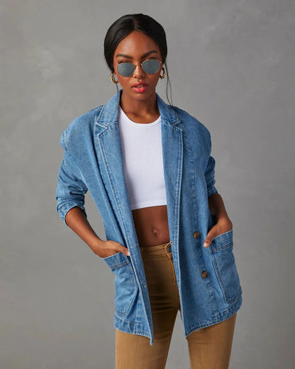 Stylish denim blazer jacket for women 