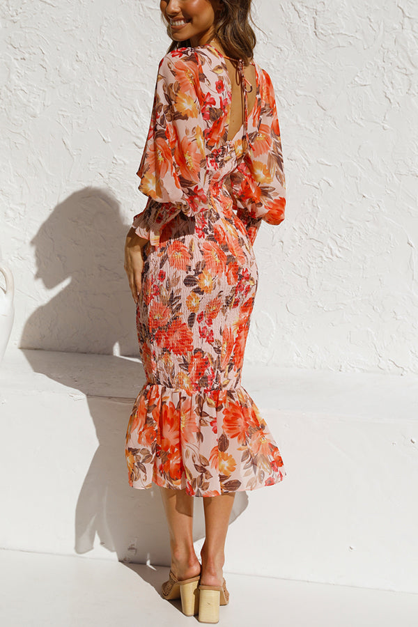 Karen | Floral print midi dress