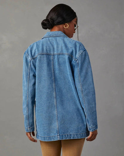 Stylish denim blazer jacket for women 