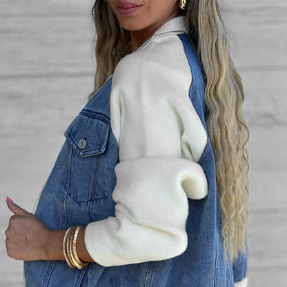 Classic casual women's denim jacket 