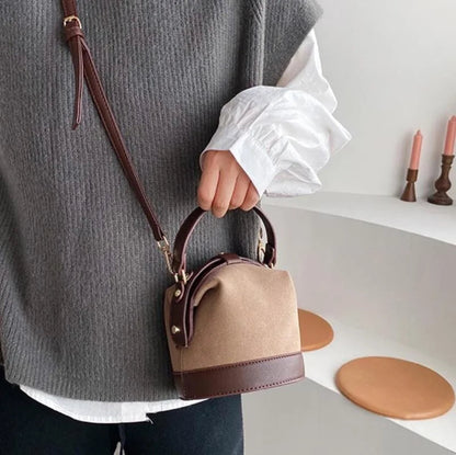 Retro Chic Bucket Shoulder Bag 