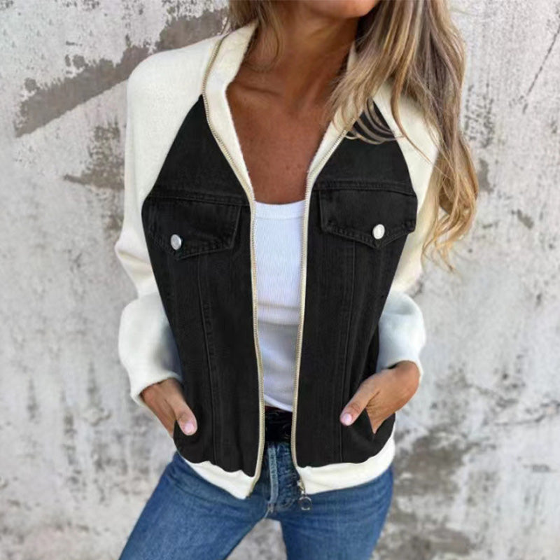Classic casual women's denim jacket 