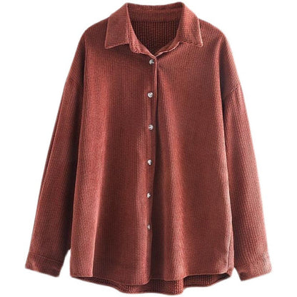 Cozy corduroy shirt with buttons for women 