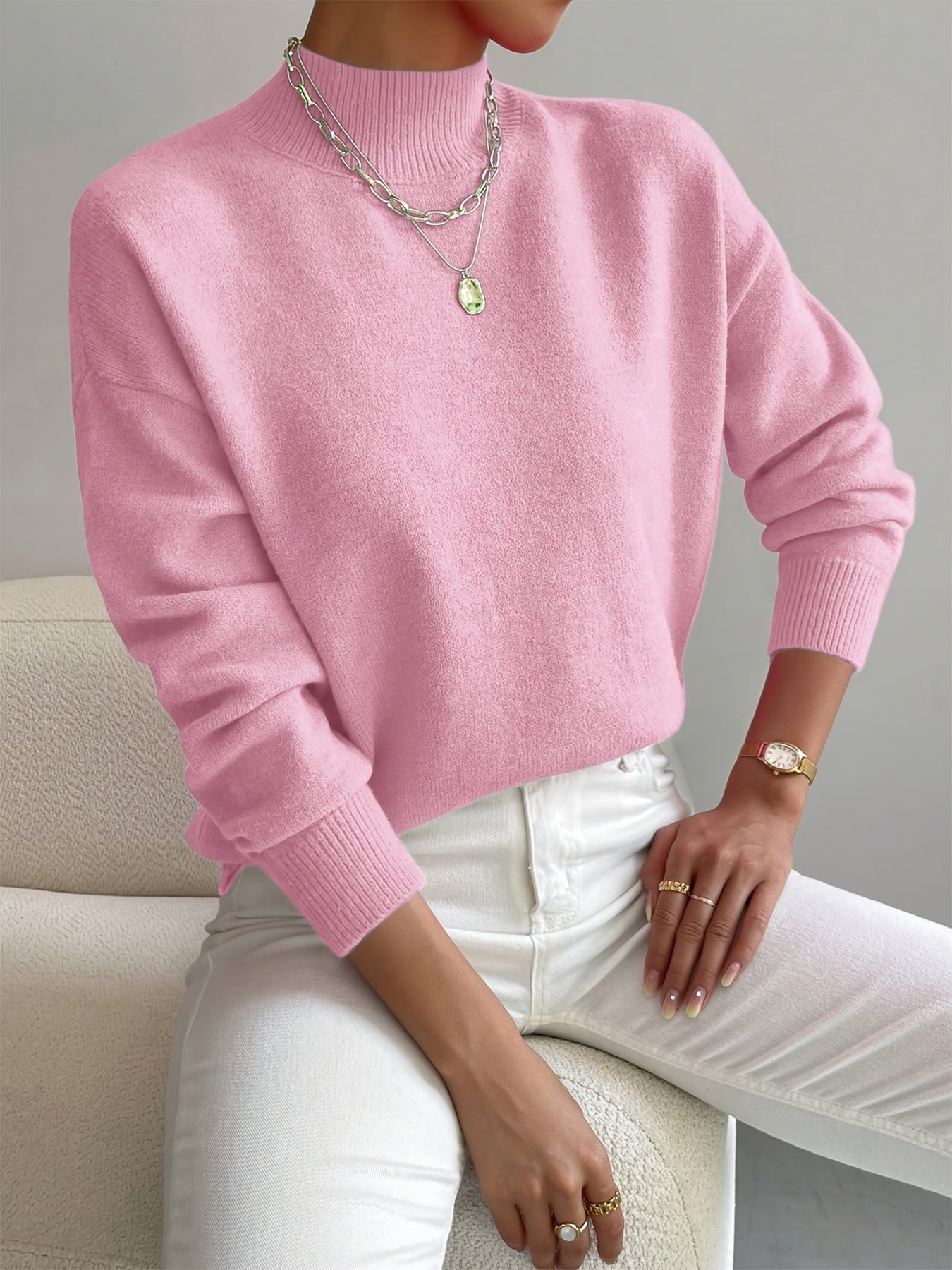 Cozy, elegant roll-neck sweater 