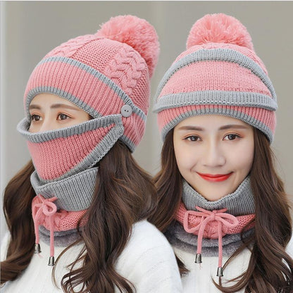 Cozy knitted winter hat and scarf set for women 