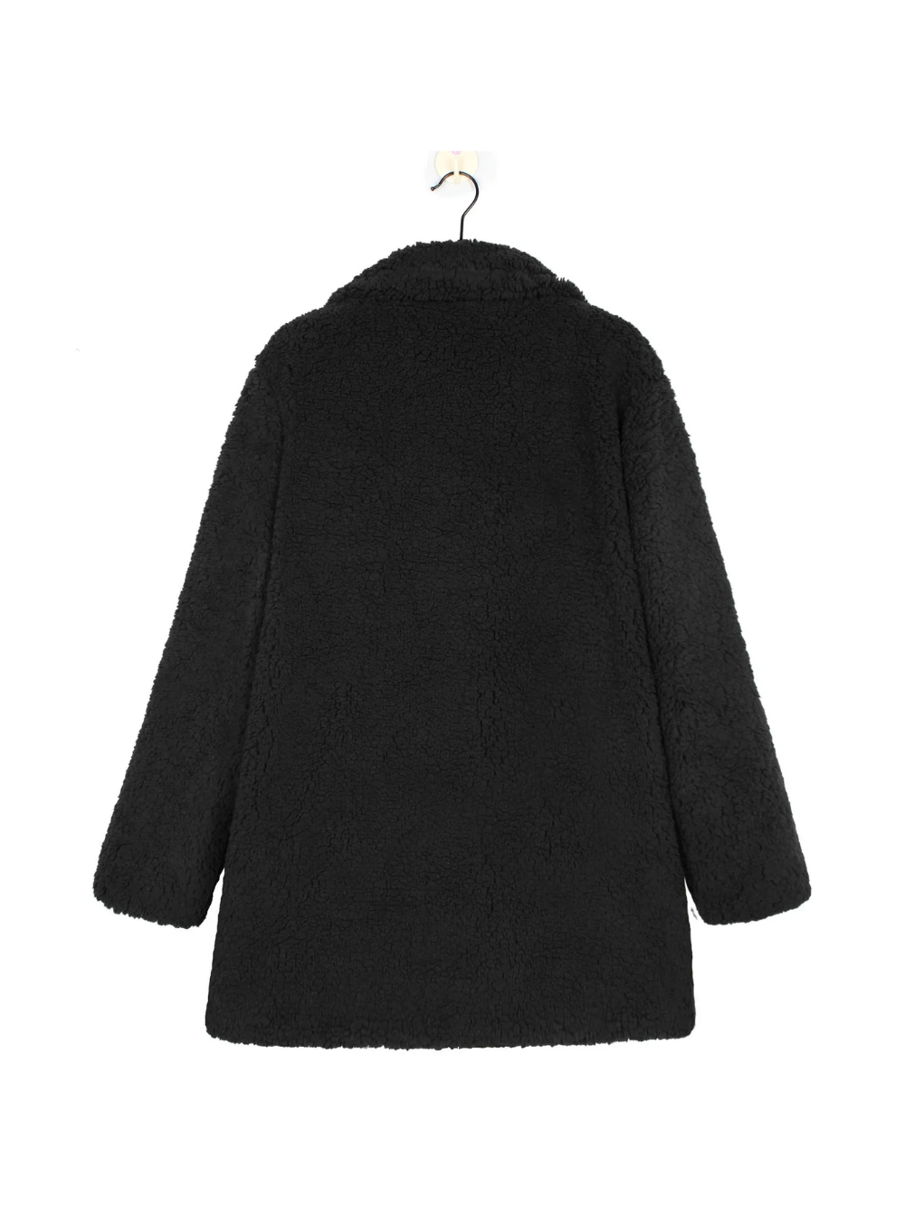 Cozy teddy plush short coat with lapel collar for women 