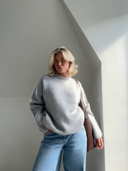 Cozy soft mohair knit sweater 