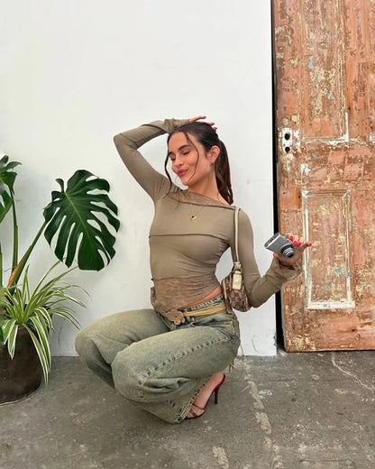 Gabbi™ - Sequenced Long Sleeve Pink Top [Last Day Discount]