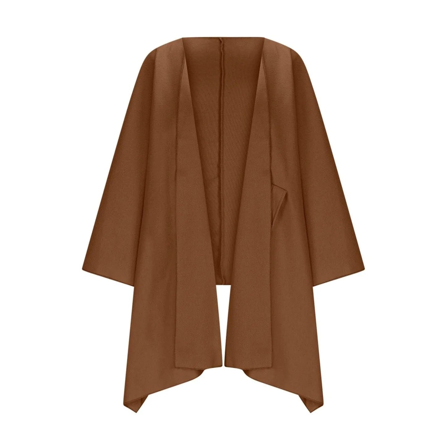 Cozy knitted long cardigan with batwing sleeves 