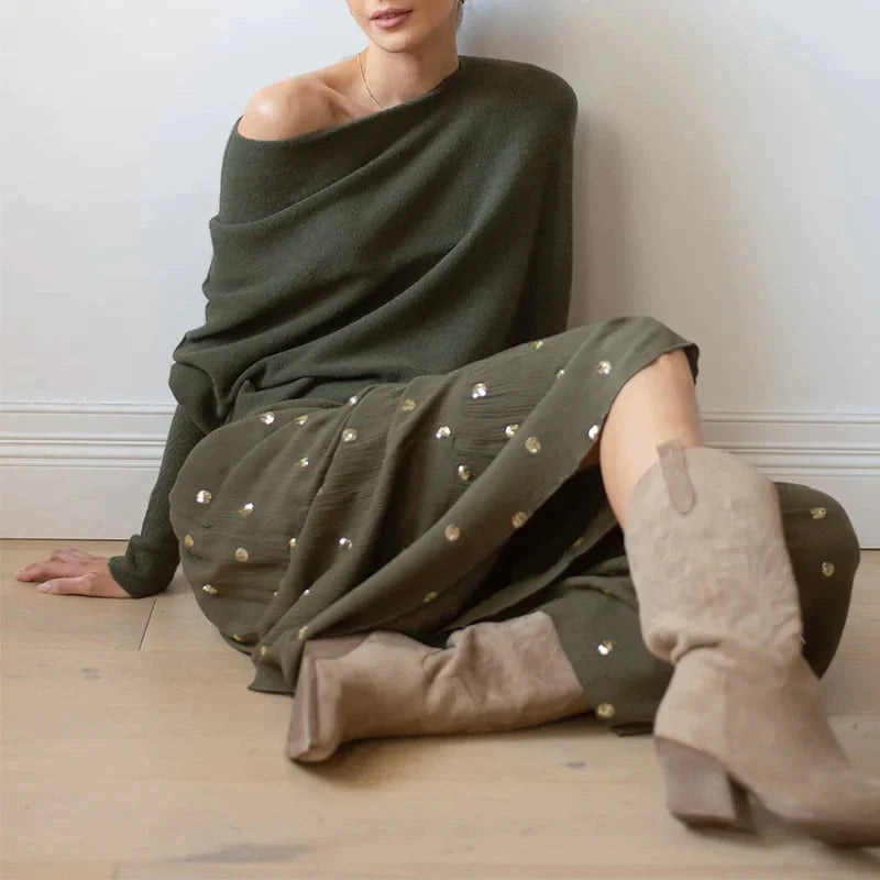 Via™ - Asymmetric draped sweater 