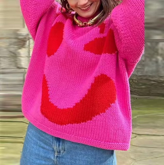 Cozy oversized knit sweater made of cotton 