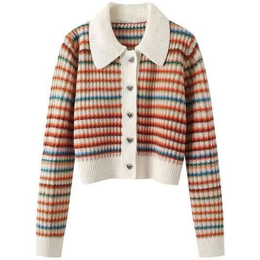 Mira | Striped cardigan with collar