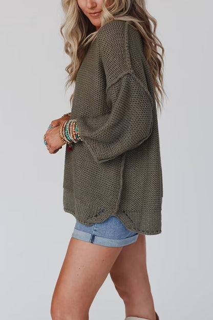 Cozy knit sweater with a round neck for everyday comfort 