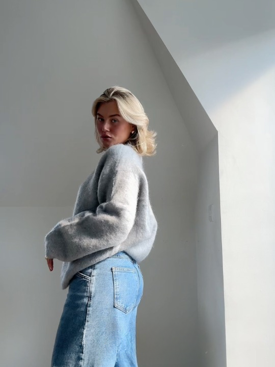 Cozy soft mohair knit sweater 