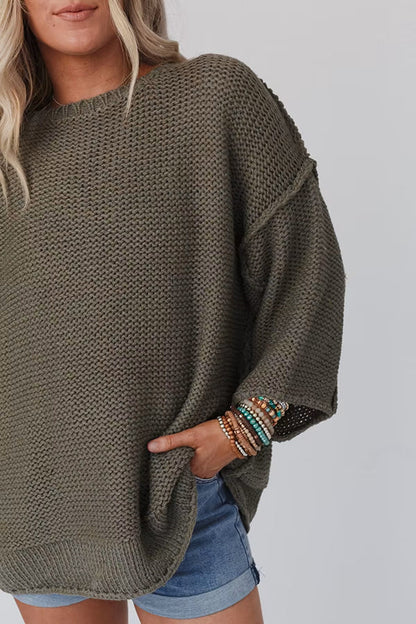 Cozy knit sweater with a round neck for everyday comfort 