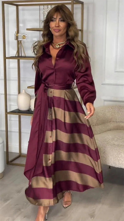 Elegant women's evening dress with long sleeves 