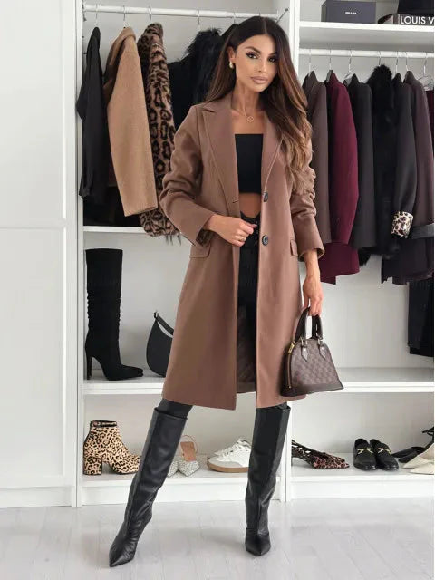 Stylish long winter coat for women 
