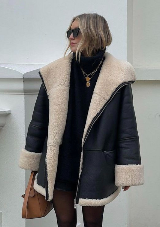 Cozy winter coat made of faux fur 