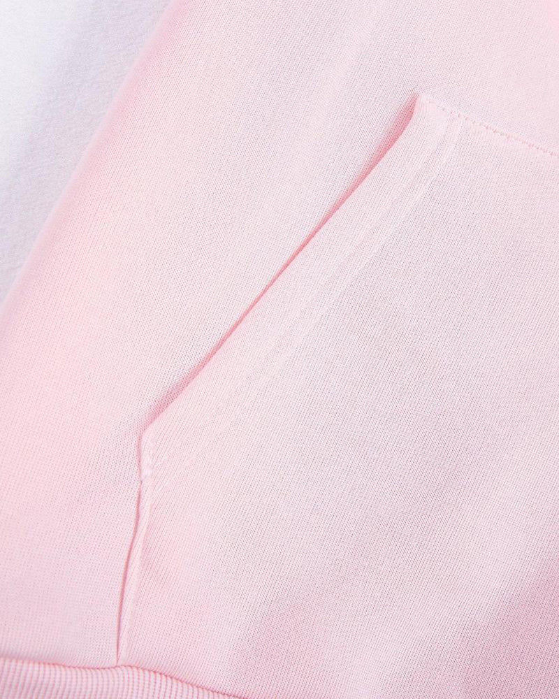 Cozy pink hooded sweatshirt with kangaroo pockets for women 