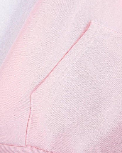 Cozy pink hooded sweatshirt with kangaroo pockets for women 