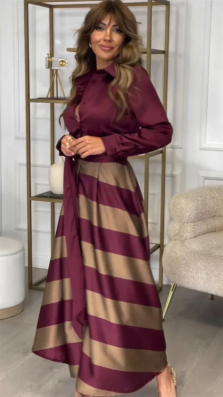 Elegant women's evening dress with long sleeves 
