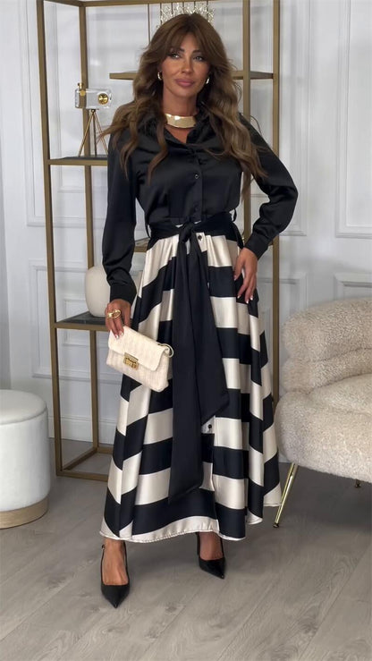 Elegant women's evening dress with long sleeves 