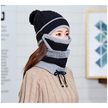Cozy knitted winter hat and scarf set for women 