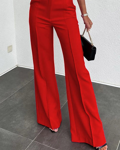 Julia | Women's Luxury Two-Piece Top and High-Waisted Pants Set