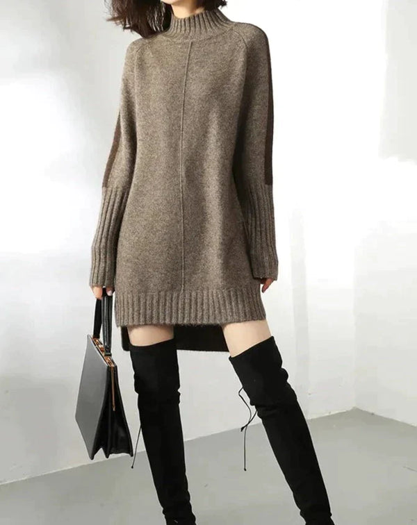 Cozy knit dress with roll neck 