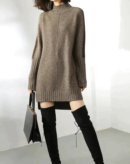 Cozy knit dress with roll neck 
