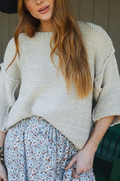 Cozy knit sweater with a round neck for everyday comfort 