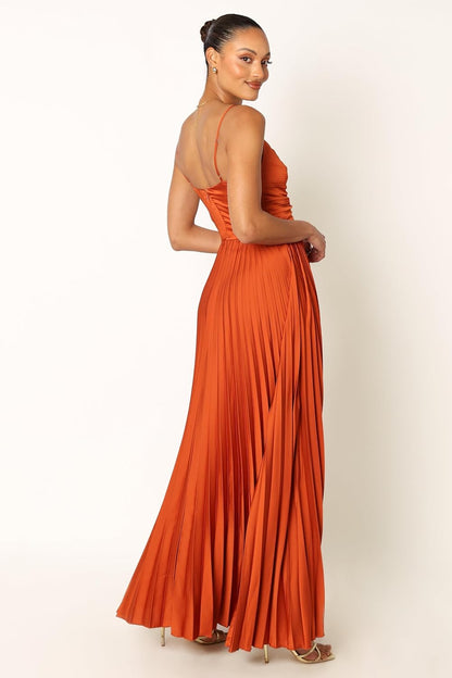 Elegant pleated midi dress for special occasions 